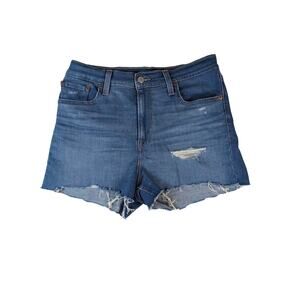 Levi's Blue Distressed High Rise Denim Cut-off Jean Shorts Size 29 2.5 in inseam